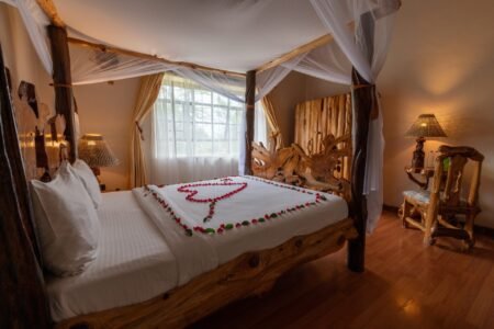Bed Heart Flowers at Naivasha Kongoni Lounge